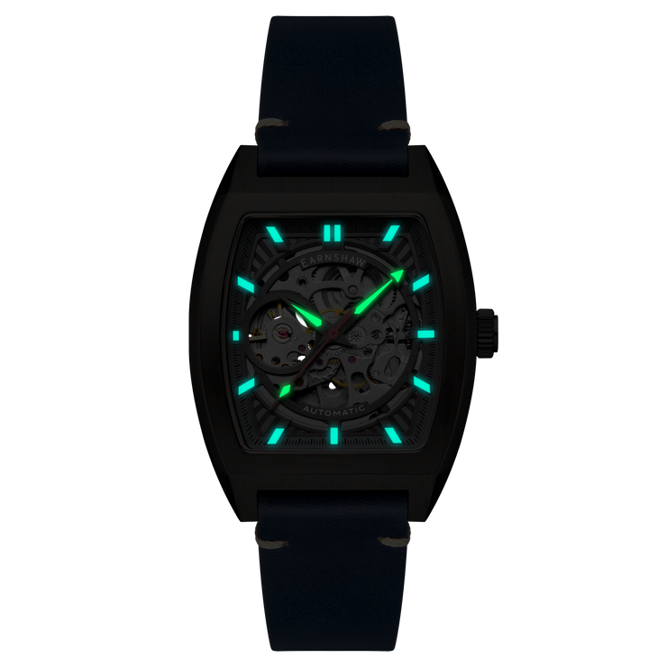 Thomas Earnshaw Heritage Wellington Skeleton Automatic Gunmetal Blue