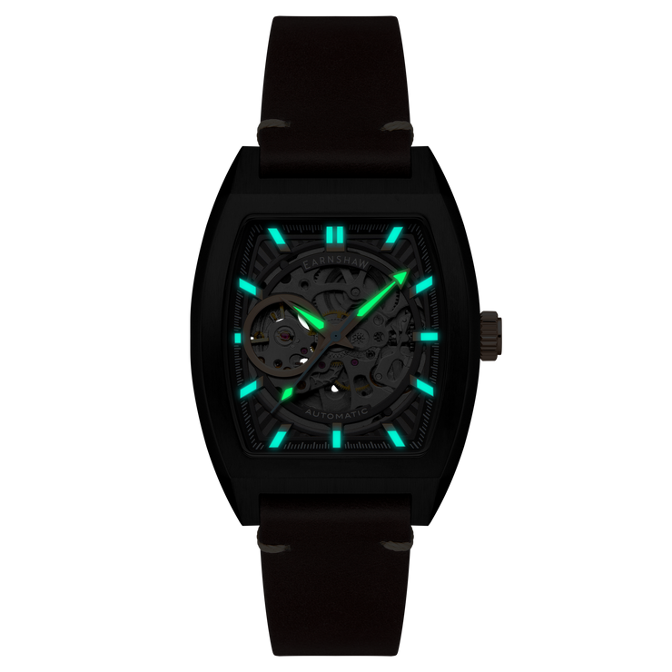 Thomas Earnshaw Heritage Wellington Skeleton Automatic Sable Black