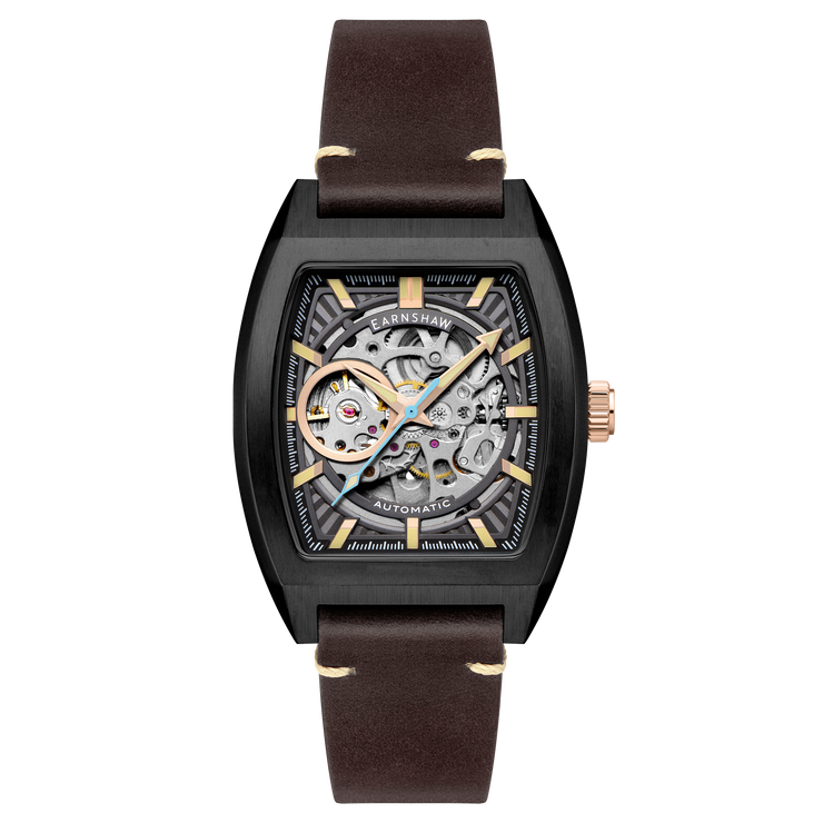 Thomas Earnshaw Heritage Wellington Skeleton Automatic Sable Black