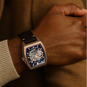 Thomas Earnshaw Heritage Wellington Skeleton Automatic Rosewater Blue