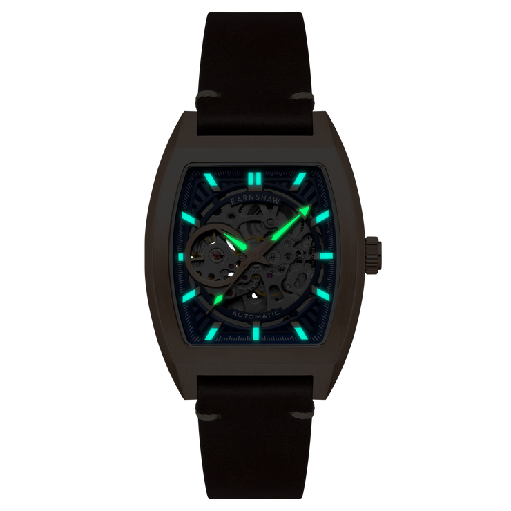 Thomas Earnshaw Heritage Wellington Skeleton Automatic Rosewater Blue