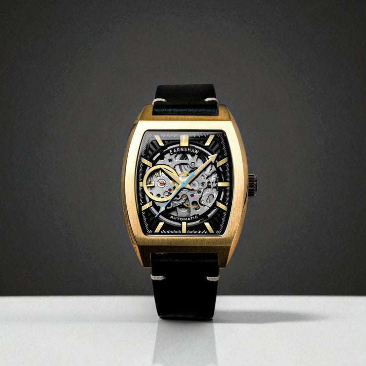 Thomas Earnshaw Heritage Wellington Skeleton Automatic Noir Gold