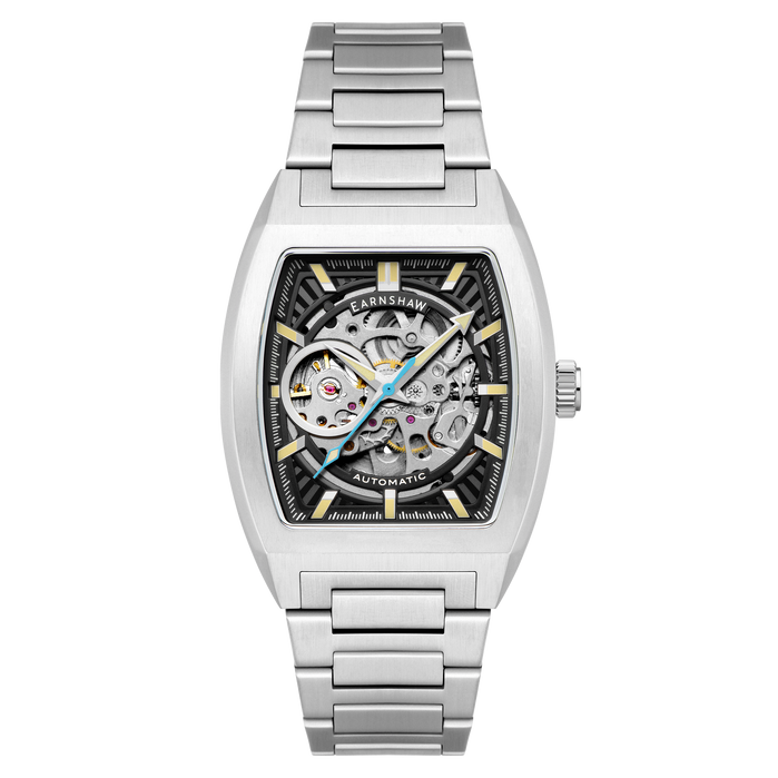 Thomas Earnshaw Heritage Wellington Skeleton Automatic Shadow Black angled shot picture