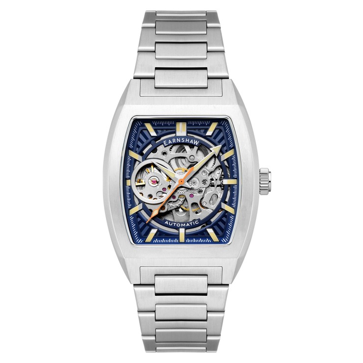 Thomas Earnshaw Heritage Wellington Skeleton Automatic Steel Blue
