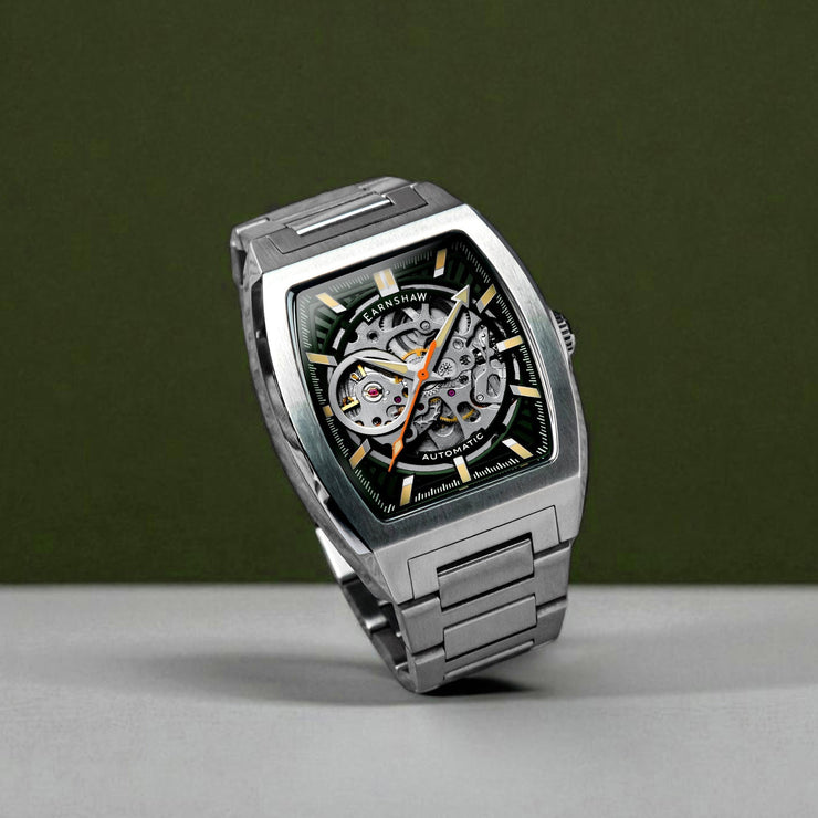 Thomas Earnshaw Heritage Wellington Skeleton Automatic Sage Steel