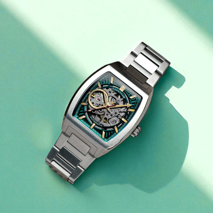 Thomas Earnshaw Heritage Wellington Skeleton Automatic Cerulean Blue