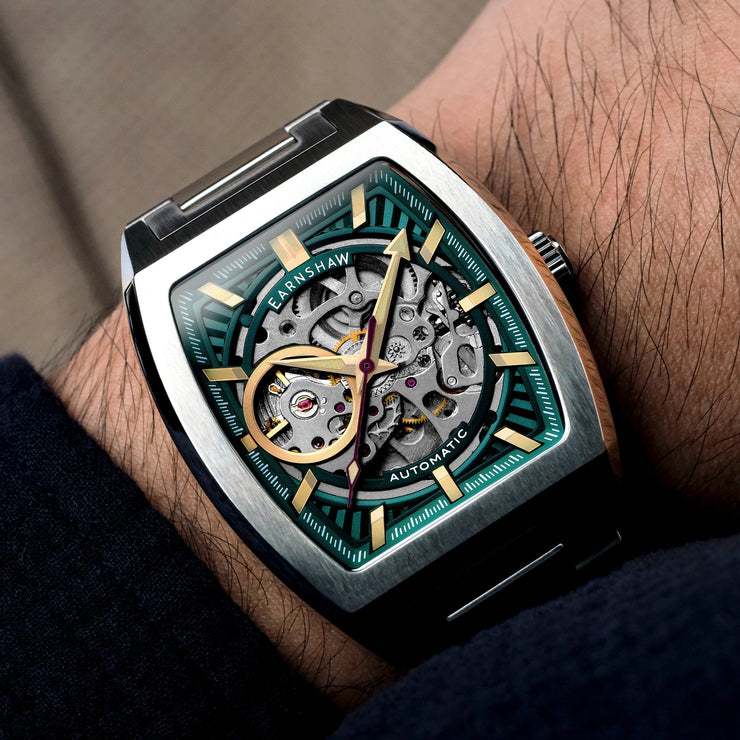 Thomas Earnshaw Heritage Wellington Skeleton Automatic Cerulean Blue