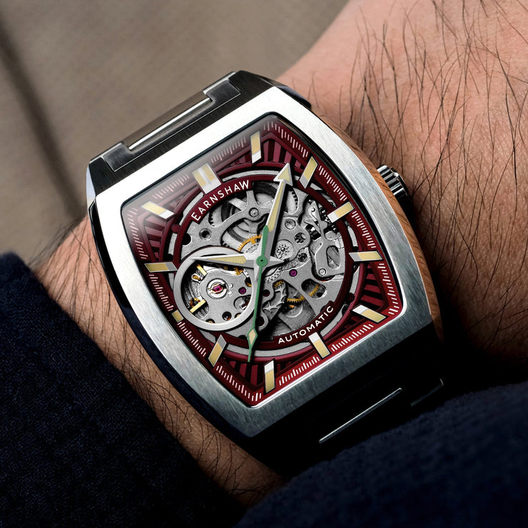 Thomas Earnshaw Heritage Wellington Skeleton Automatic Merlot