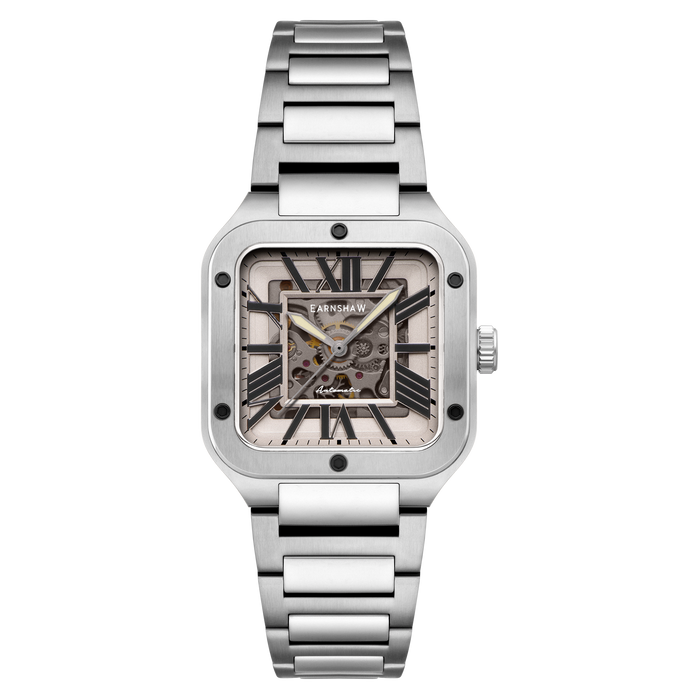 Thomas Earnshaw Engineer Lennox Skeleton Automatic Tan Black angled shot picture