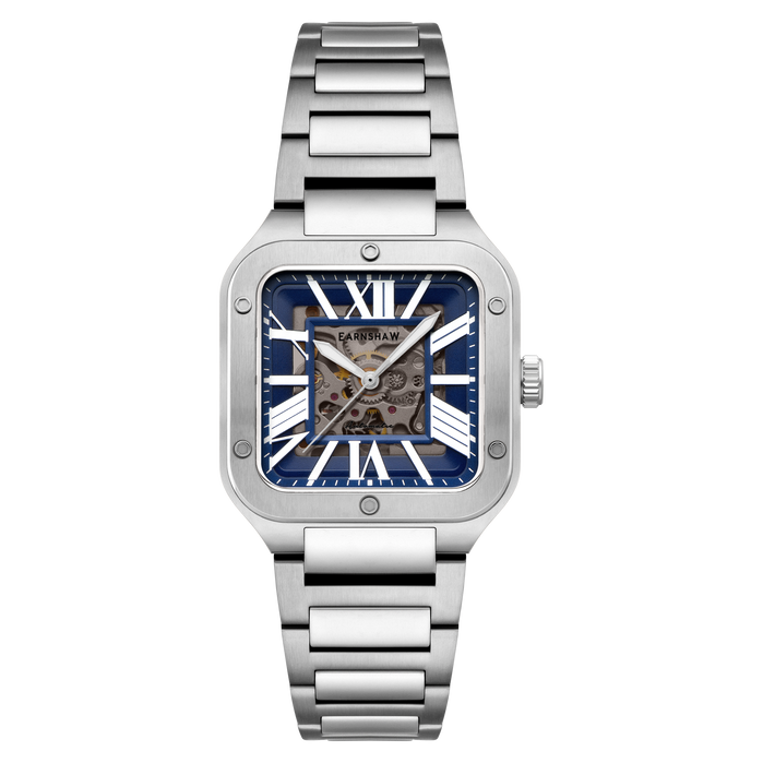 Thomas Earnshaw Engineer Lennox Skeleton Automatic Royal Blue angled shot picture