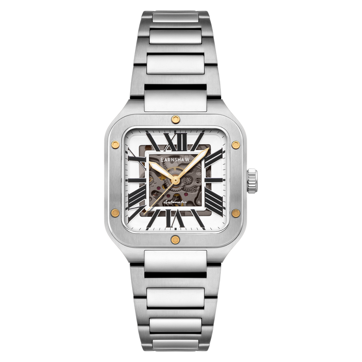 Thomas Earnshaw Engineer Lennox Skeleton Automatic Silver Brown