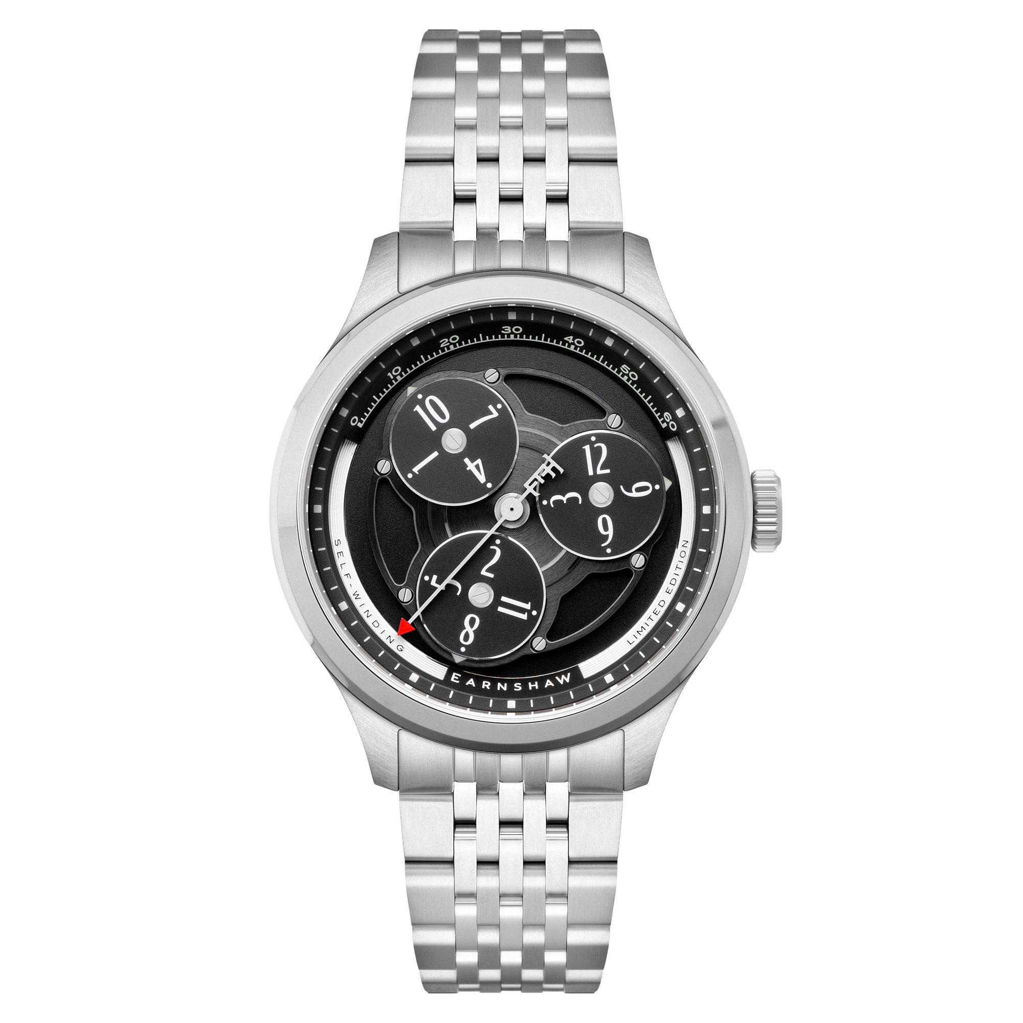 NWT Thomas Earnshaw Hexham Trisect Black Dial Men\'s Watch Engineer Hexham Trisect Automatic Limited Edition Black  main image 4