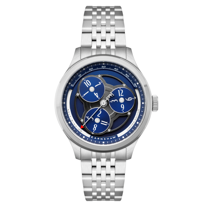 Thomas Earnshaw Engineer Hexham Trisect Automatic Onyx Blue Limited Edition angled shot picture