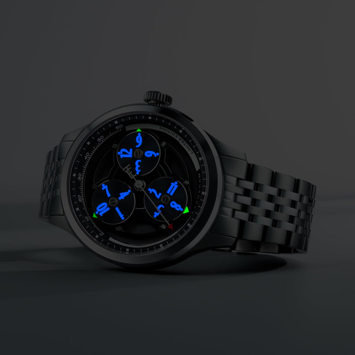 Thomas Earnshaw Engineer Hexham Trisect Automatic Slate Silver Limited Edition angled shot picture