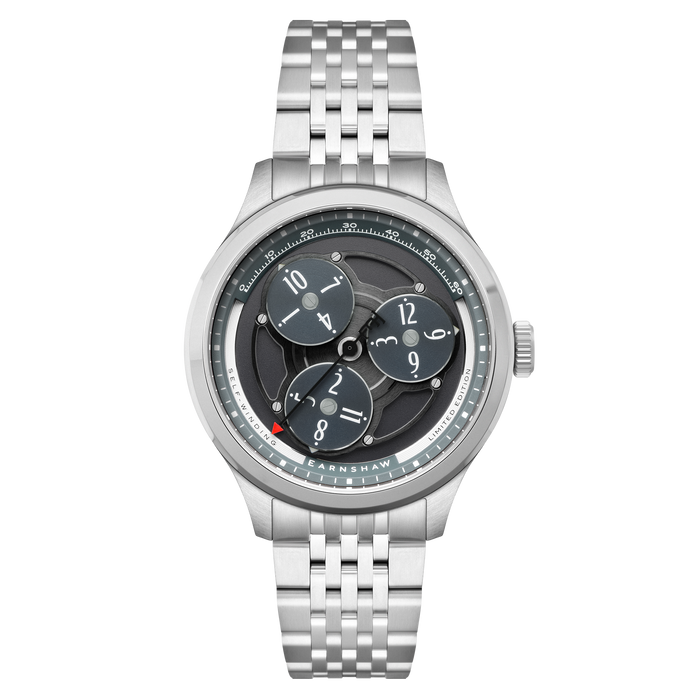 Thomas Earnshaw Engineer Hexham Trisect Automatic Slate Silver Limited Edition angled shot picture