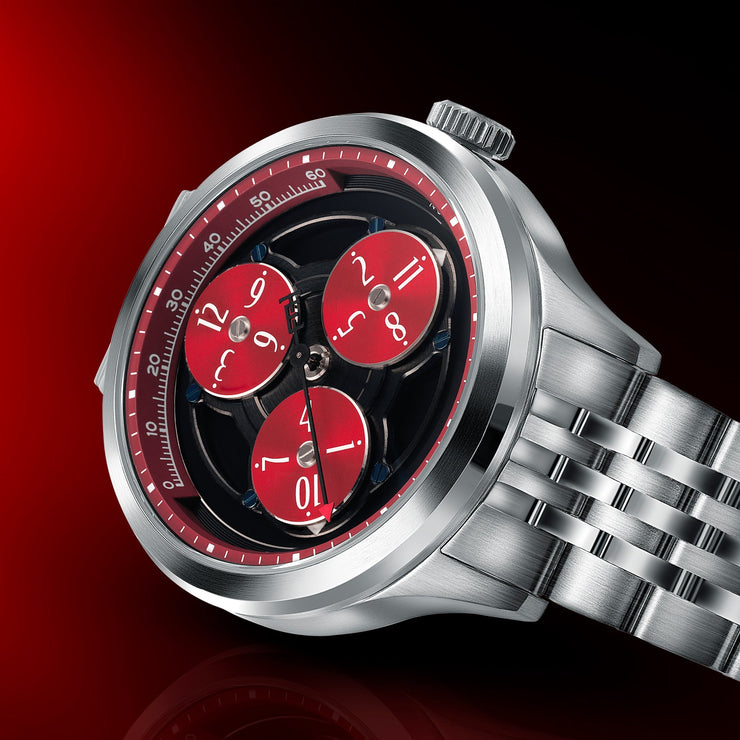 Thomas Earnshaw Engineer Hexham Trisect Automatic Charcoal Red Limited Edition