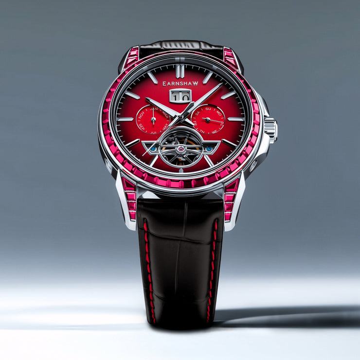 Thomas Earnshaw Nobility Nawab Grand Date Calendar Open Heart Automatic Limited Edition Scarlet Spark