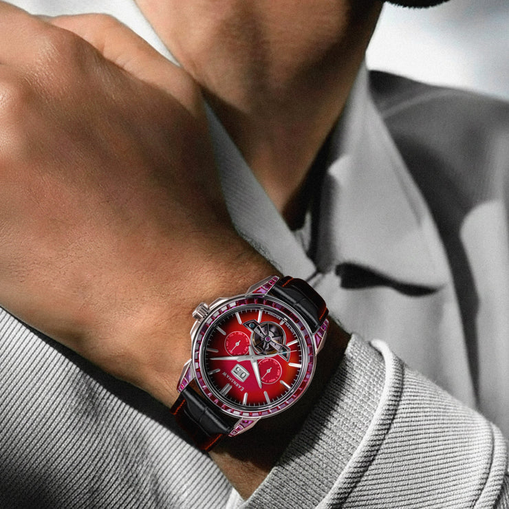 Thomas Earnshaw Nobility Nawab Grand Date Calendar Open Heart Automatic Limited Edition Scarlet Spark