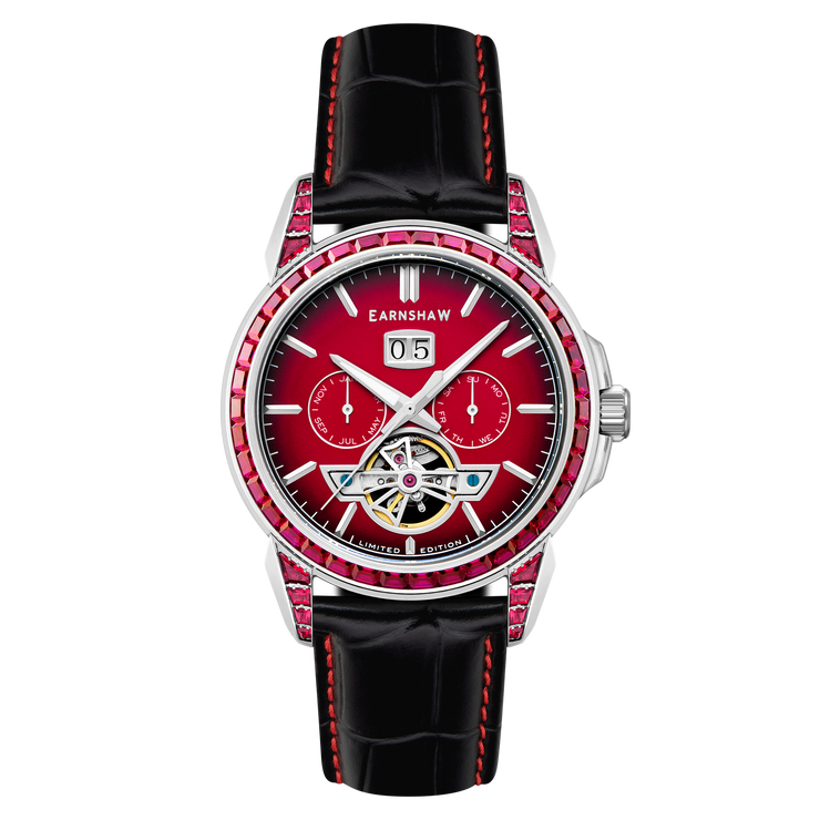 Thomas Earnshaw Nobility Nawab Grand Date Calendar Open Heart Automatic Limited Edition Scarlet Spark
