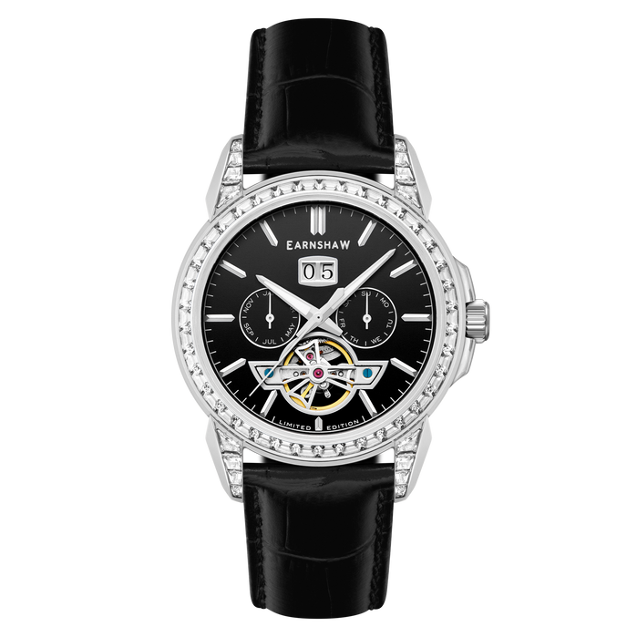 Thomas Earnshaw Nobility Nawab Grand Date Calendar Open Heart Automatic Limited Edition Midnight Jewel angled shot picture