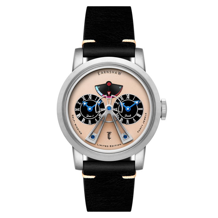 Thomas Earnshaw Heritage Beaufort Power Reserve Dual Time Automatic Ivory Limited Edition angled shot picture