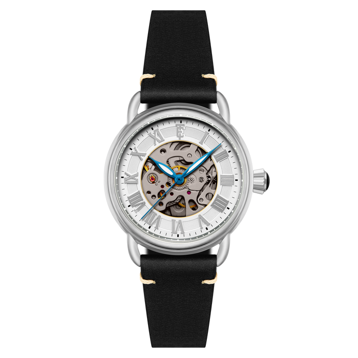 Thomas Earnshaw Heritage Investigator 40 Skeleton Automatic Matte Silver angled shot picture