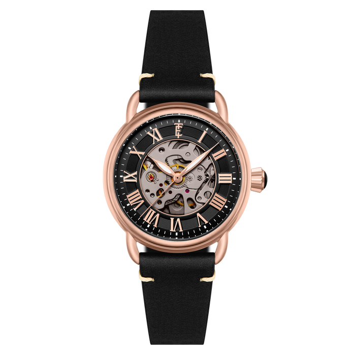 Thomas Earnshaw Heritage Investigator 40 Skeleton Automatic Ink Black angled shot picture