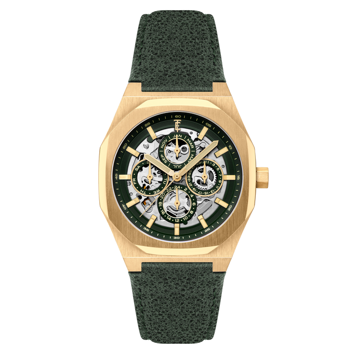 Thomas Earnshaw Discovery Drake Triple Calendar Skeleton Automatic Spruce Haven angled shot picture