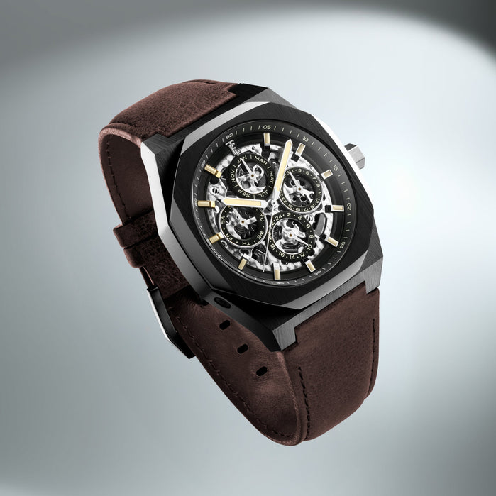 Thomas Earnshaw Discovery Drake Triple Calendar Skeleton Automatic Charcoal Dream angled shot picture