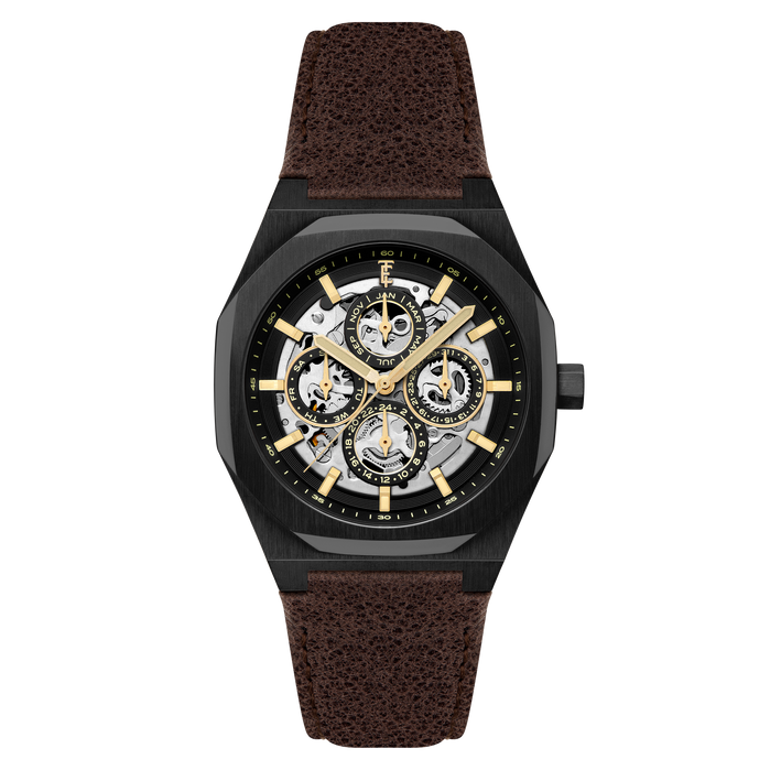 Thomas Earnshaw Discovery Drake Triple Calendar Skeleton Automatic Charcoal Dream angled shot picture