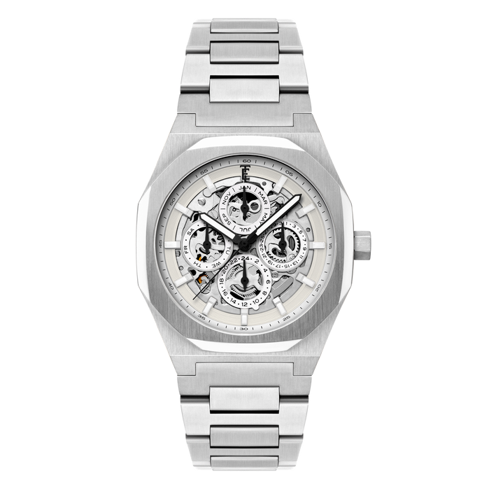 Thomas Earnshaw Discovery Drake Triple Calendar Skeleton Automatic Ivory Whisper* angled shot picture