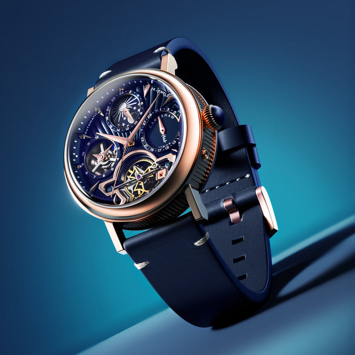 Thomas Earnshaw Heritage Beaufort Dual Time Date Open Heart Automatic Sky Elegance angled shot picture