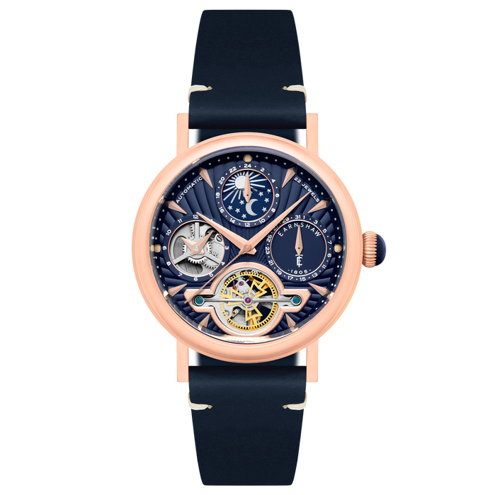 Thomas Earnshaw Heritage Beaufort Dual Time Date Open Heart Automatic Sky Elegance angled shot picture