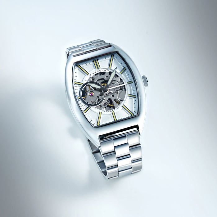 Thomas Earnshaw Heritage Beauchamp Skeleton Automatic Brushed Silver angled shot picture