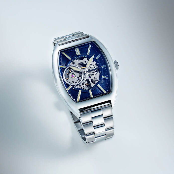 Thomas Earnshaw Heritage Beauchamp Skeleton Automatic Indigo Blue angled shot picture