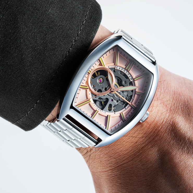 Thomas Earnshaw Heritage Beauchamp Skeleton Automatic Salmon Dust