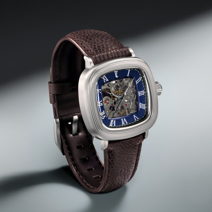 Thomas Earnshaw Heritage Chester Skeleton Automatic Navy Fusion angled shot picture