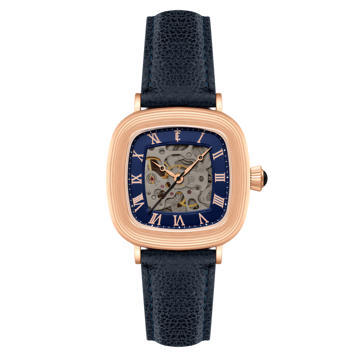 Thomas Earnshaw Heritage Chester Skeleton Automatic Cobalt Plate angled shot picture