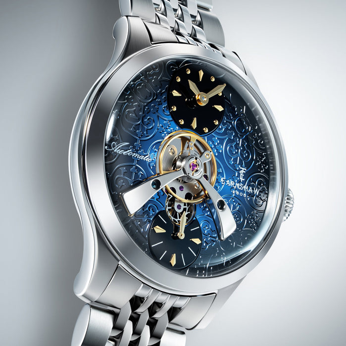 Thomas Earnshaw Engineer Dalton Automatic Fume Blue angled shot picture