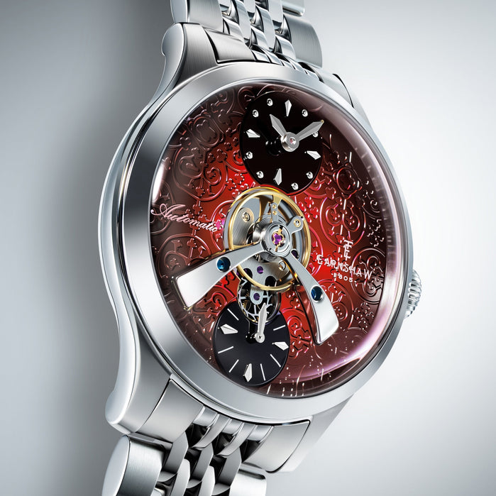 Thomas Earnshaw Engineer Dalton Automatic Fume Red angled shot picture