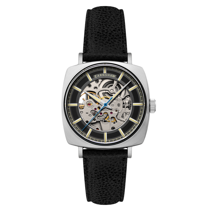 Thomas Earnshaw City Of London Moorgate Skeleton Automatic Raven Shadow angled shot picture