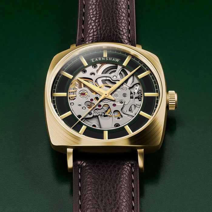 Thomas Earnshaw City Of London Moorgate Skeleton Automatic Rustic Shine angled shot picture