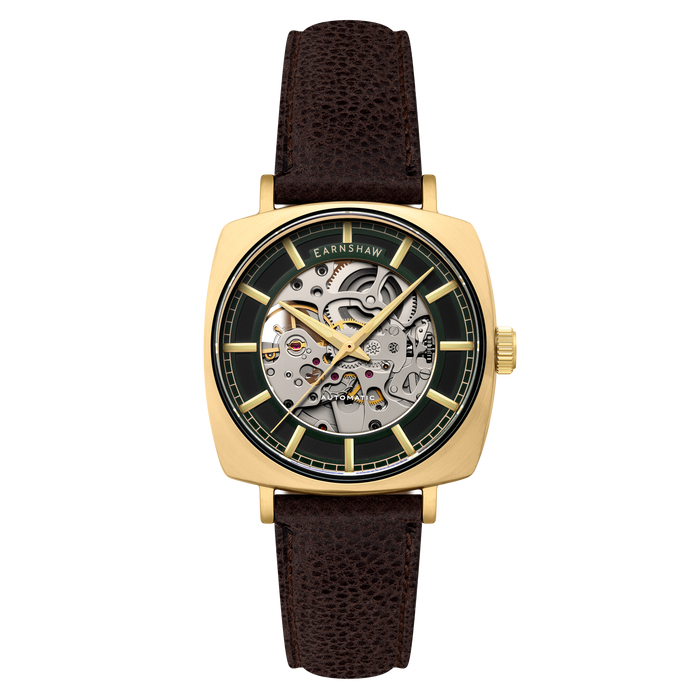 Thomas Earnshaw City Of London Moorgate Skeleton Automatic Rustic Shine angled shot picture