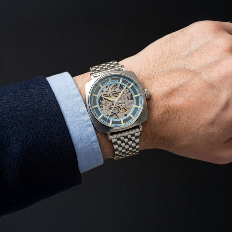 Thomas Earnshaw City Of London Moorgate Skeleton Automatic Lunar Silver