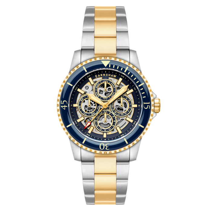 Thomas Earnshaw Admiral Duncan Triple Calendar Skeleton Automatic Royal Wave angled shot picture