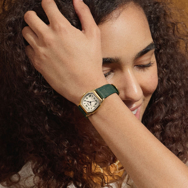 Fossil Harlow Emerald Gold
