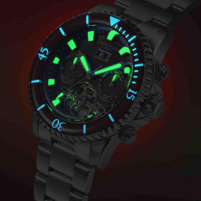 Thomas Earnshaw Admiral Duncan Grand Date Calendar Open Heart Automatic Tawny Thames angled shot picture