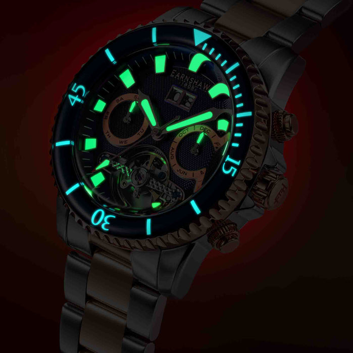 Thomas Earnshaw Admiral Duncan Grand Date Calendar Open Heart Automatic Windsor Wave angled shot picture