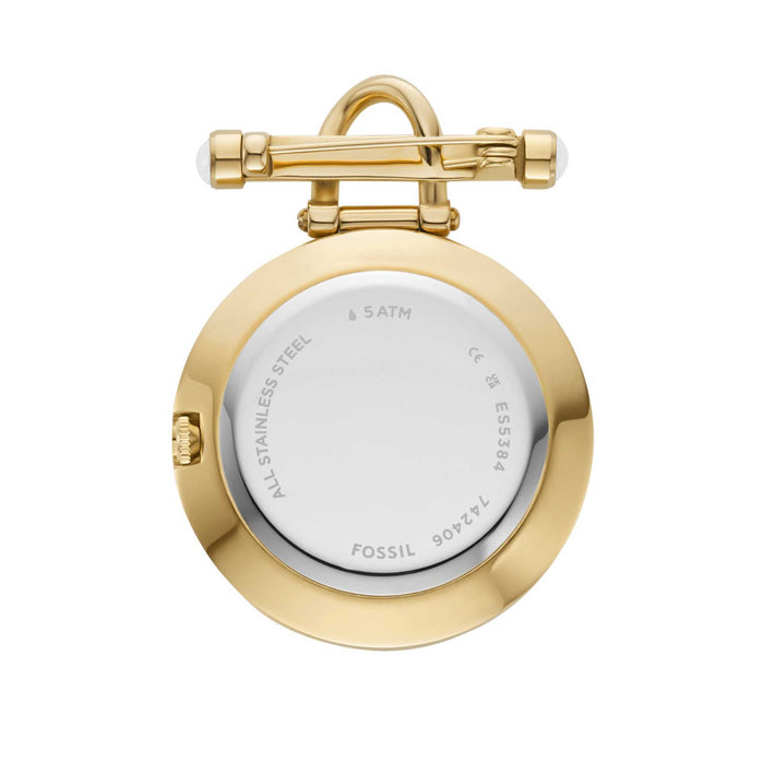 Fossil Scarlette Three-Hand Brooch Gold SS angled shot picture