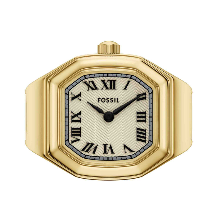 Fossil Harlow Watch Ring Two-Hand Gold SS